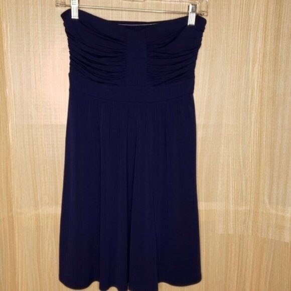 Express Side Zip Blue Strapless Dress XS - Picture 1 of 6
